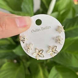 Set de Aros | Baño de oro 18k