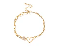 Pulsera de Corazón Con Cadena | Baño de oro 18k