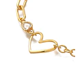 Pulsera de Corazón Con Cadena | Baño de oro 18k