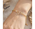 Pulsera de Corazón Con Cadena | Baño de oro 18k