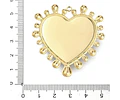 Colgante de Corazón Plateado Borde Dorado | Acero Inoxidable