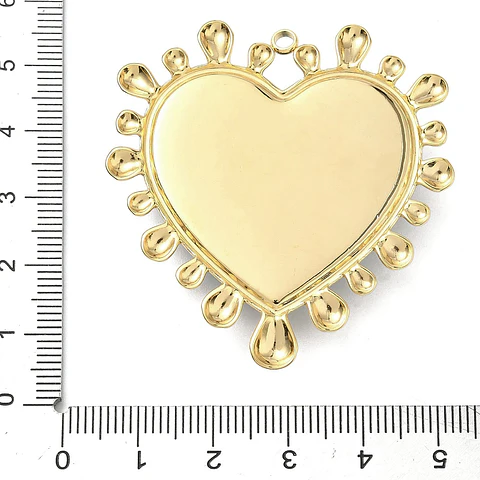 Colgante de Corazón Plateado Borde Dorado | Acero Inoxidable