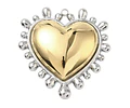 Colgante Corazón Dorado Con Borde Plateado | Acero Inoxidable