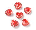 10 Corazones mexicanos hechos a mano de porcelana | Rojo