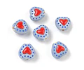 10 Corazones mexicanos hechos a mano de porcelana | Azul Claro