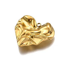 Colgante Corazón Arrugado | Acero Inoxidable