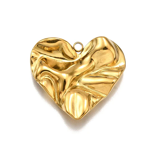 Colgante Corazón Arrugado | Acero Inoxidable