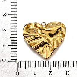  Colgante Corazón Arrugado | Acero Inoxidable