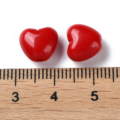 10 pasadores de corazones de acrílico | Rojo Oscuro