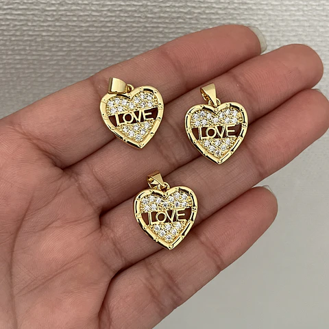Colgante Corazón Love | Baño de oro 18k