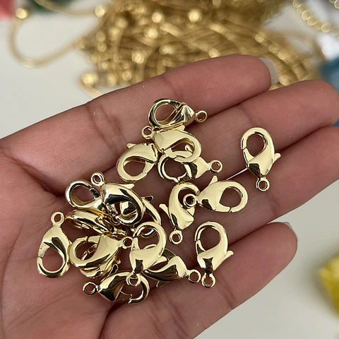 14mm | Mosquetón Baño de oro 18k