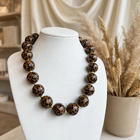 Collar Animal Print Acrilico 