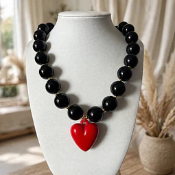  Collares de Acrilico con Corazones 