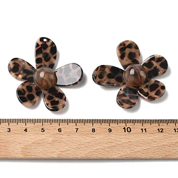  Colgante de Flor de Resina Con Estampado de Animal Print de Leopardo 