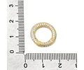 Broche circular con circones 16mm | Baño de oro de 18k