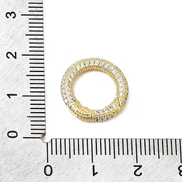  Broche circular con circones 16mm | Baño de oro de 18k