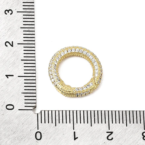 Broche circular con circones 16mm | Baño de oro de 18k