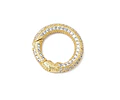 Broche circular con circones 16mm | Baño de oro de 18k