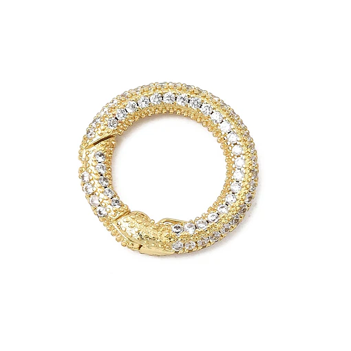 Broche circular con circones 16mm | Baño de oro de 18k