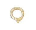 Broche circular con argolla y circones | Baño de oro de 18k