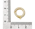 Broche circular con argolla y circones | Baño de oro de 18k