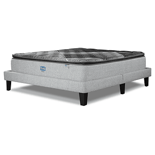 Cama lownest simmons sunset 2.0 pl b/d box plata 