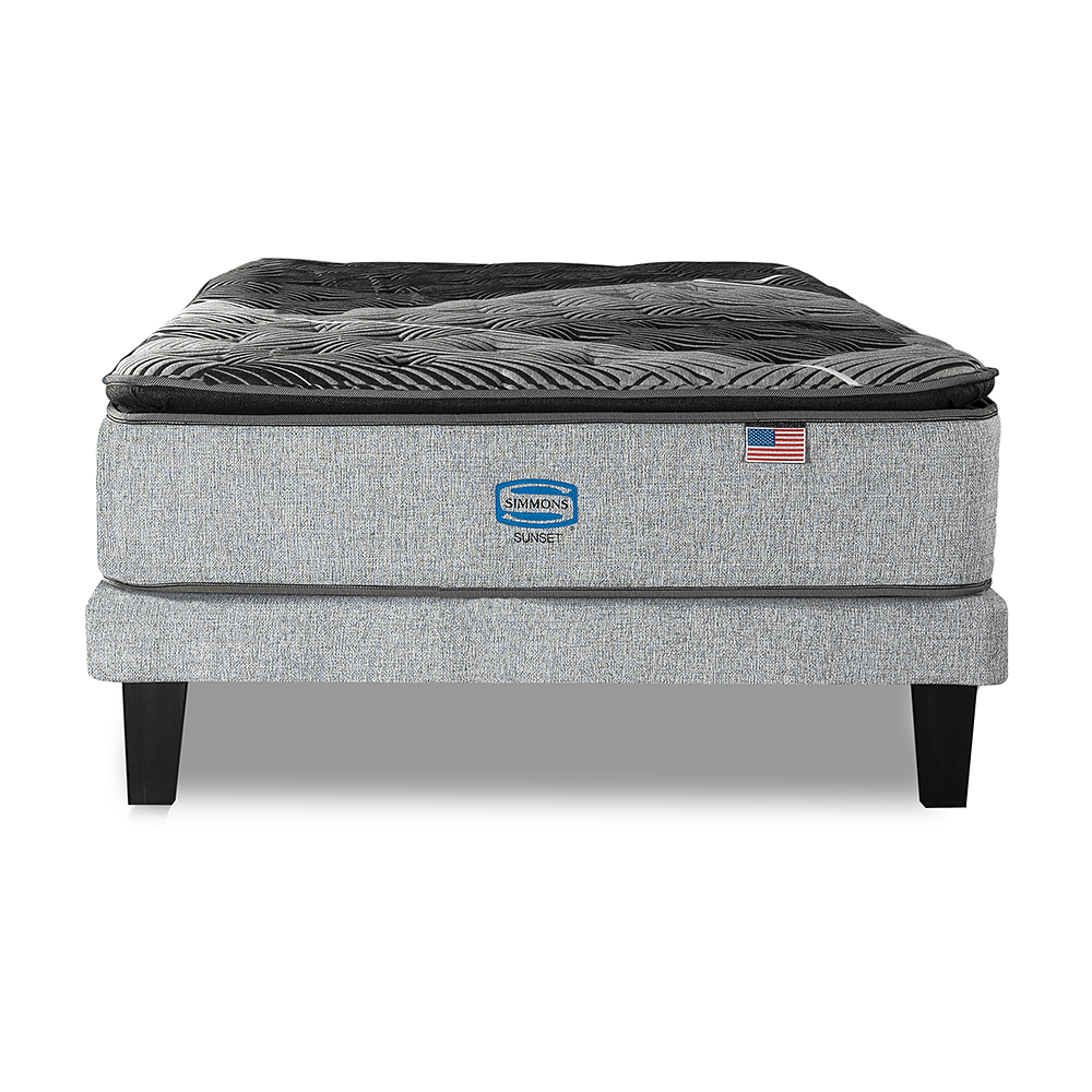 Cama euro simmons sunset 1,5pl  plata 055 + resp. Tibet plata 2