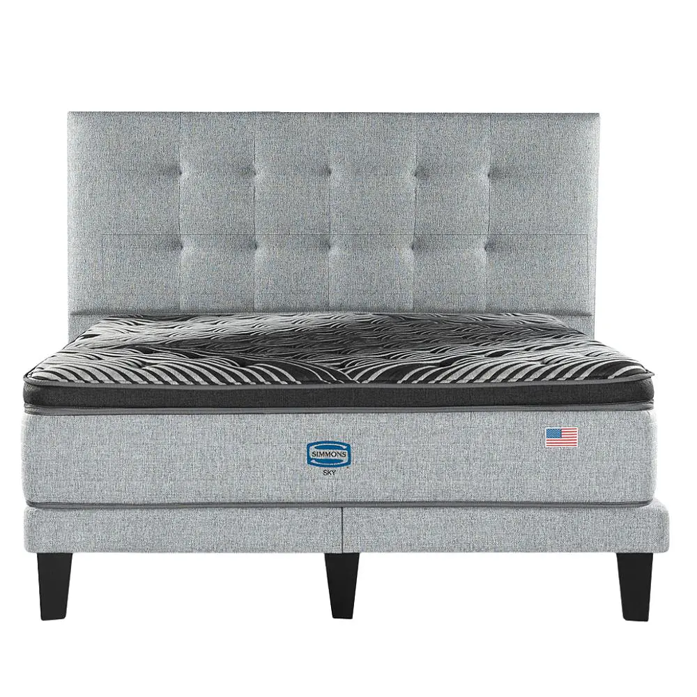 Cama euro simmons sky 2pl bd plata 055 + resp.tignes plata 2