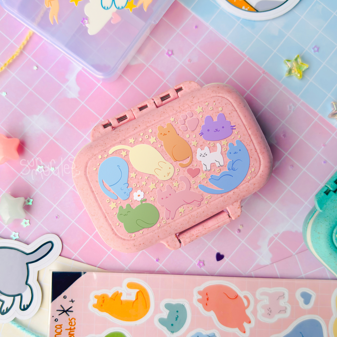 Pastillero Gatitos y estrellas [Hermético] 2