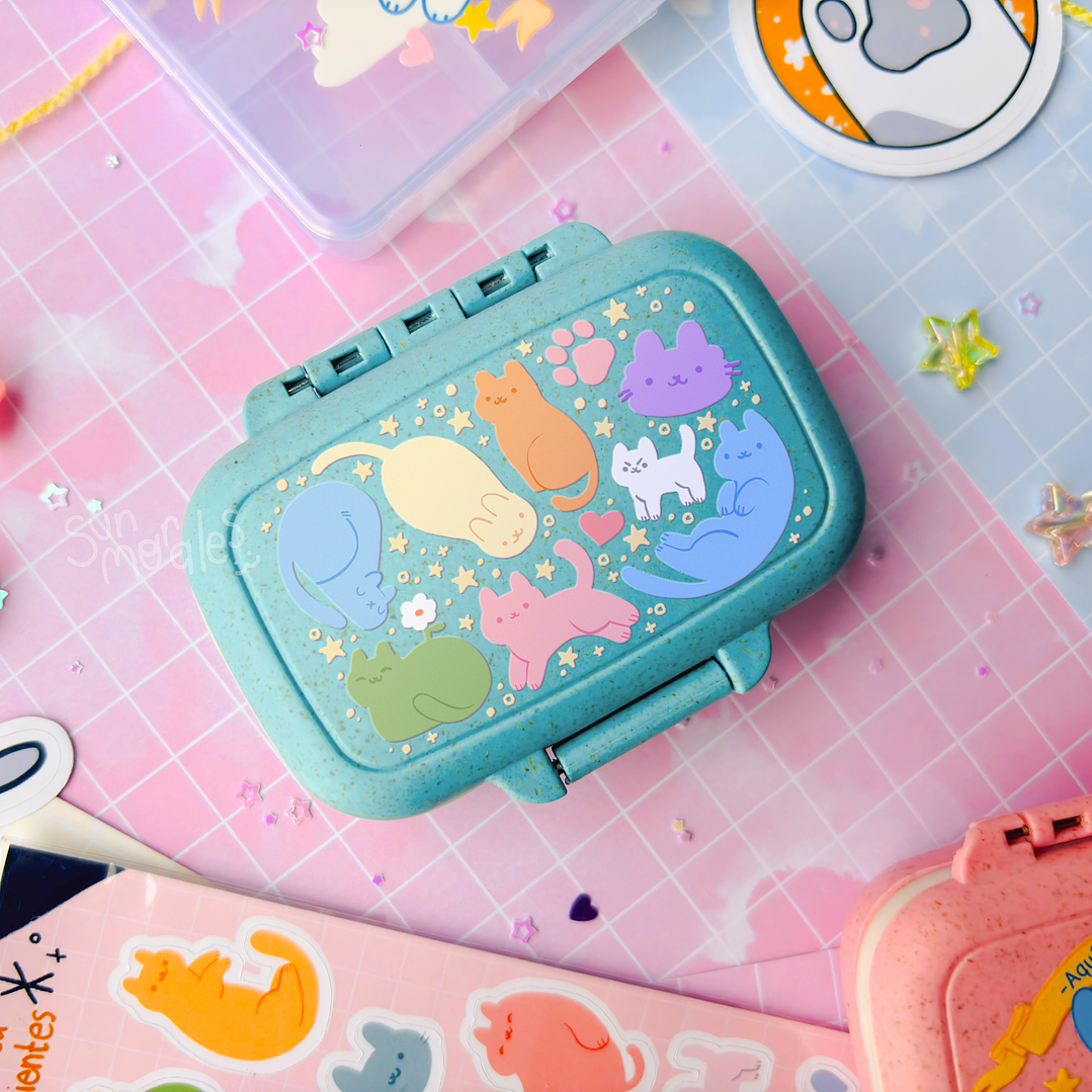 Pastillero Gatitos y estrellas [Hermético] 3