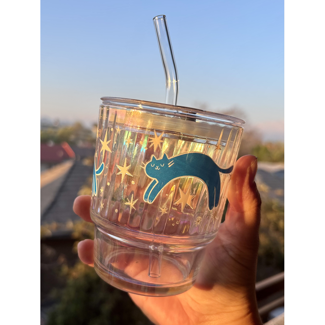 Vasito Tornasol Gatito Universo 1