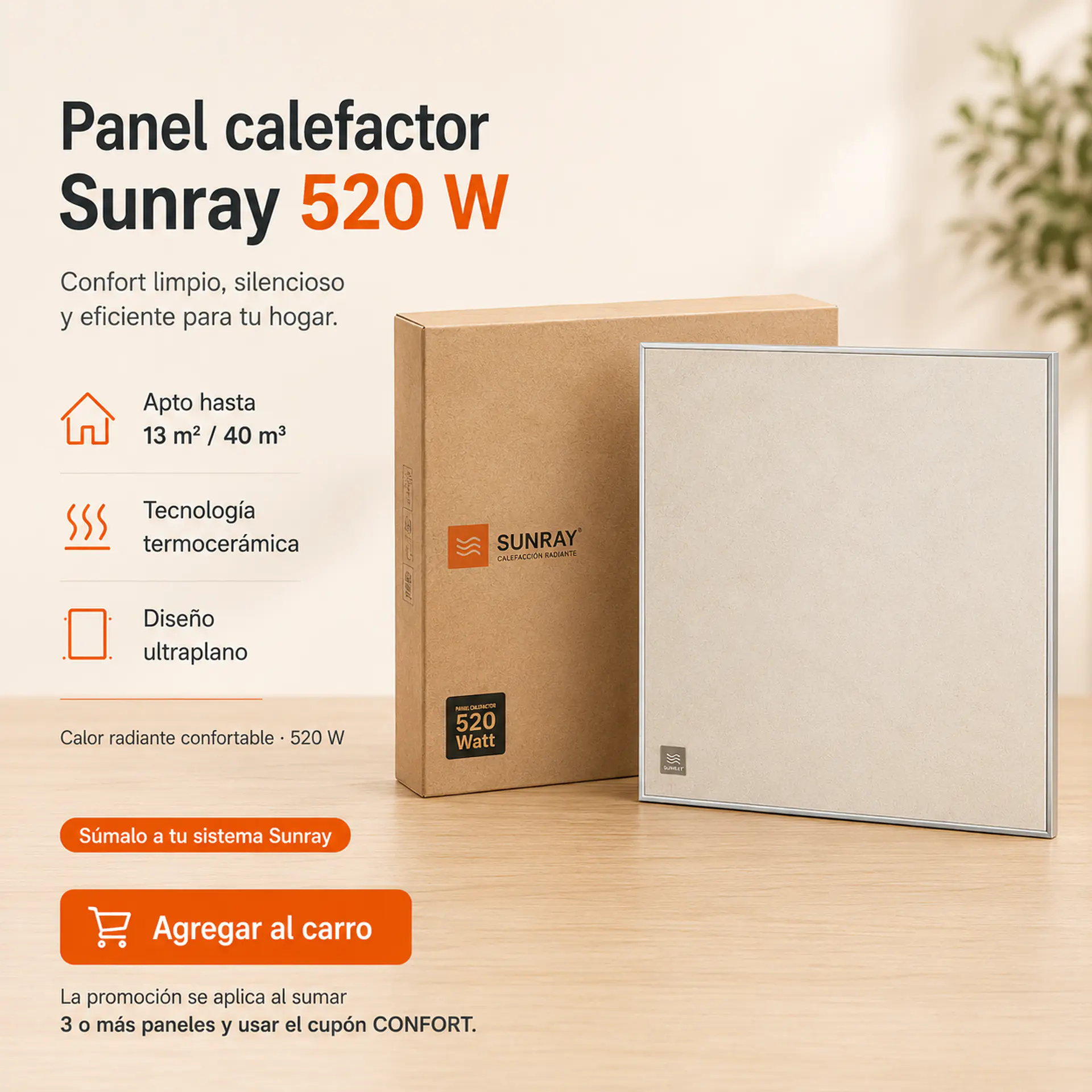 Ver calefactor Sunray 520W 1