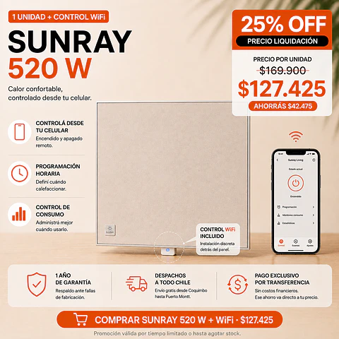 Ver opción con WiFi: Sunray 520W
