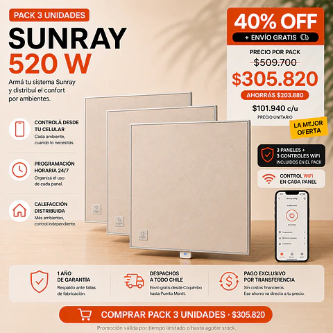 Sunray 520W Control Wifi - PACK X 3