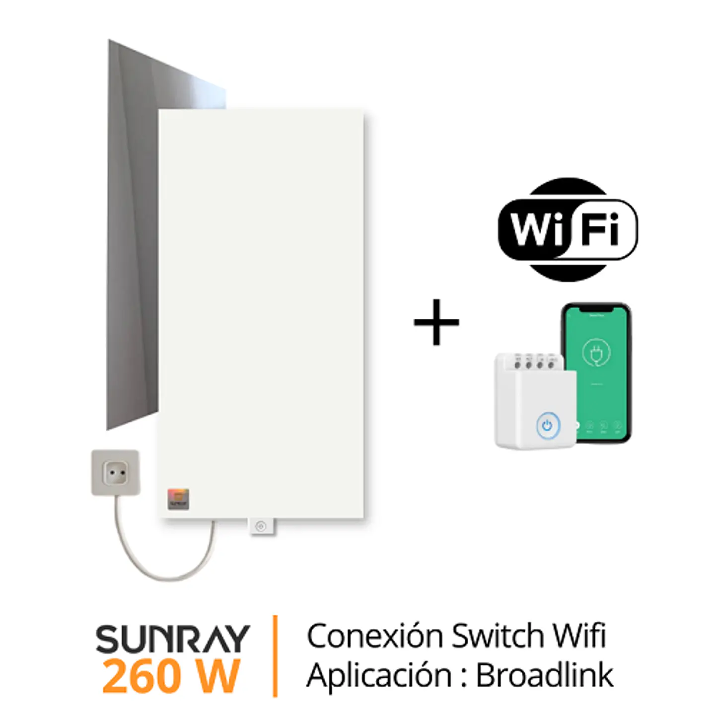 Panel Calefactor Cerámico SUNRAY 260 W – Wi-Fi – Bajo Consumo 2