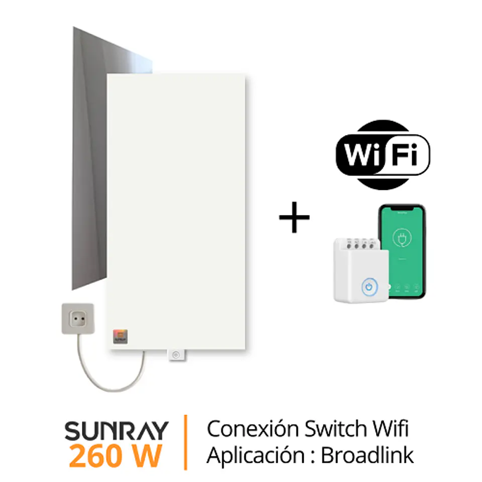 Panel Calefactor Cerámico SUNRAY 260 W – Wi-Fi – Bajo Consumo 2