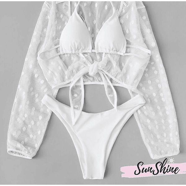 Bikinis blanco tres piezas