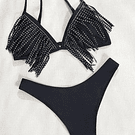 Bikini negro con flecos