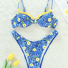 Bikini flores tiro alto azul y amarillo