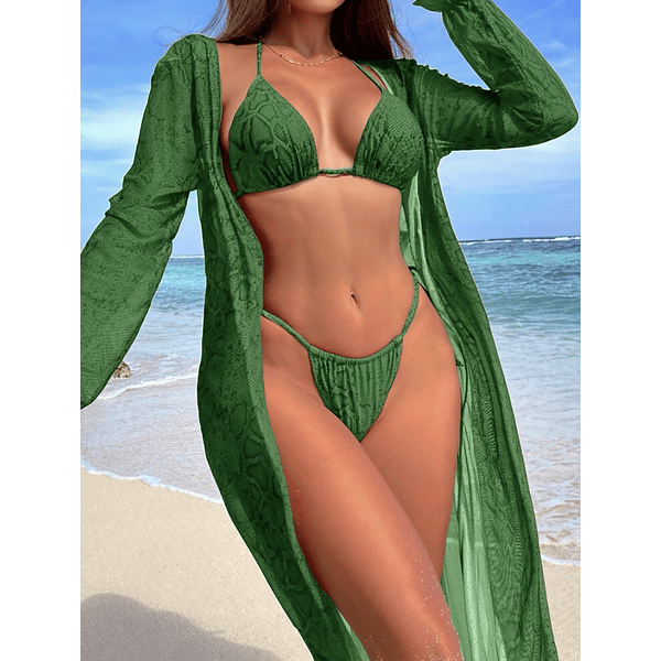 Bikini estilo serpiente verde 