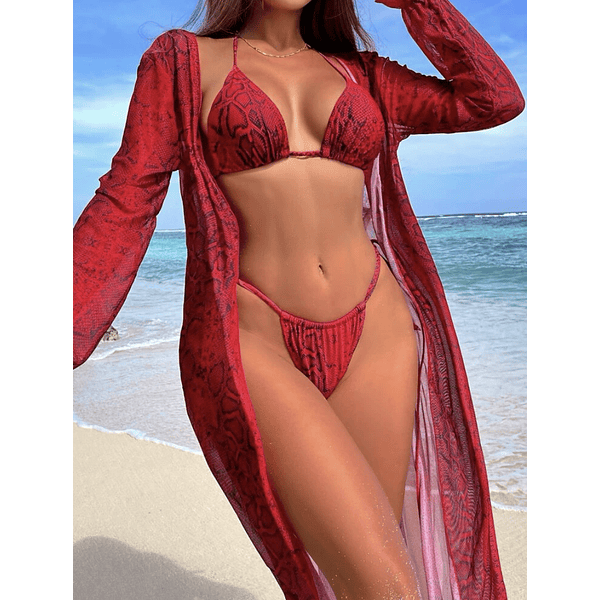 Bikini estilo serpiente rojo