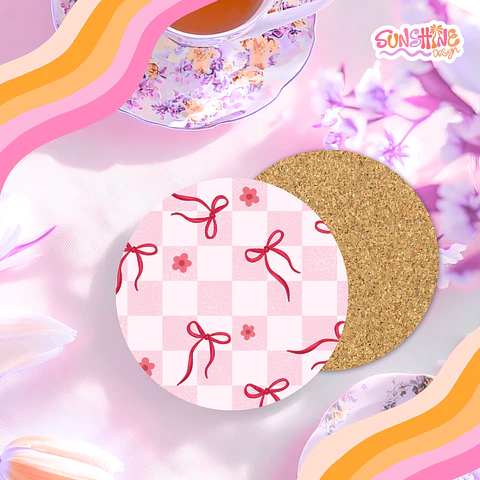 Pink Bow Coaster