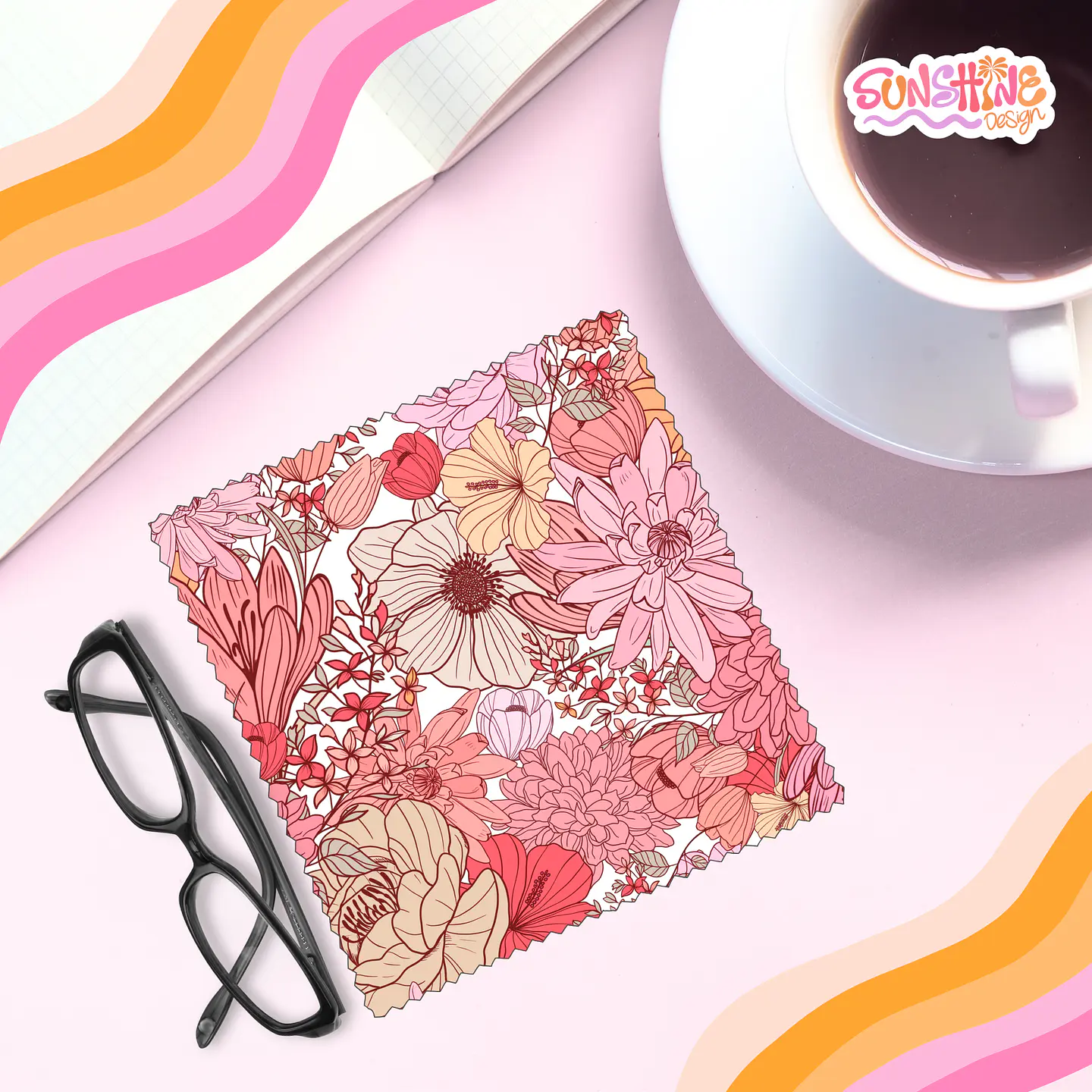 Flowers Glasses Cleaning Cloth 3