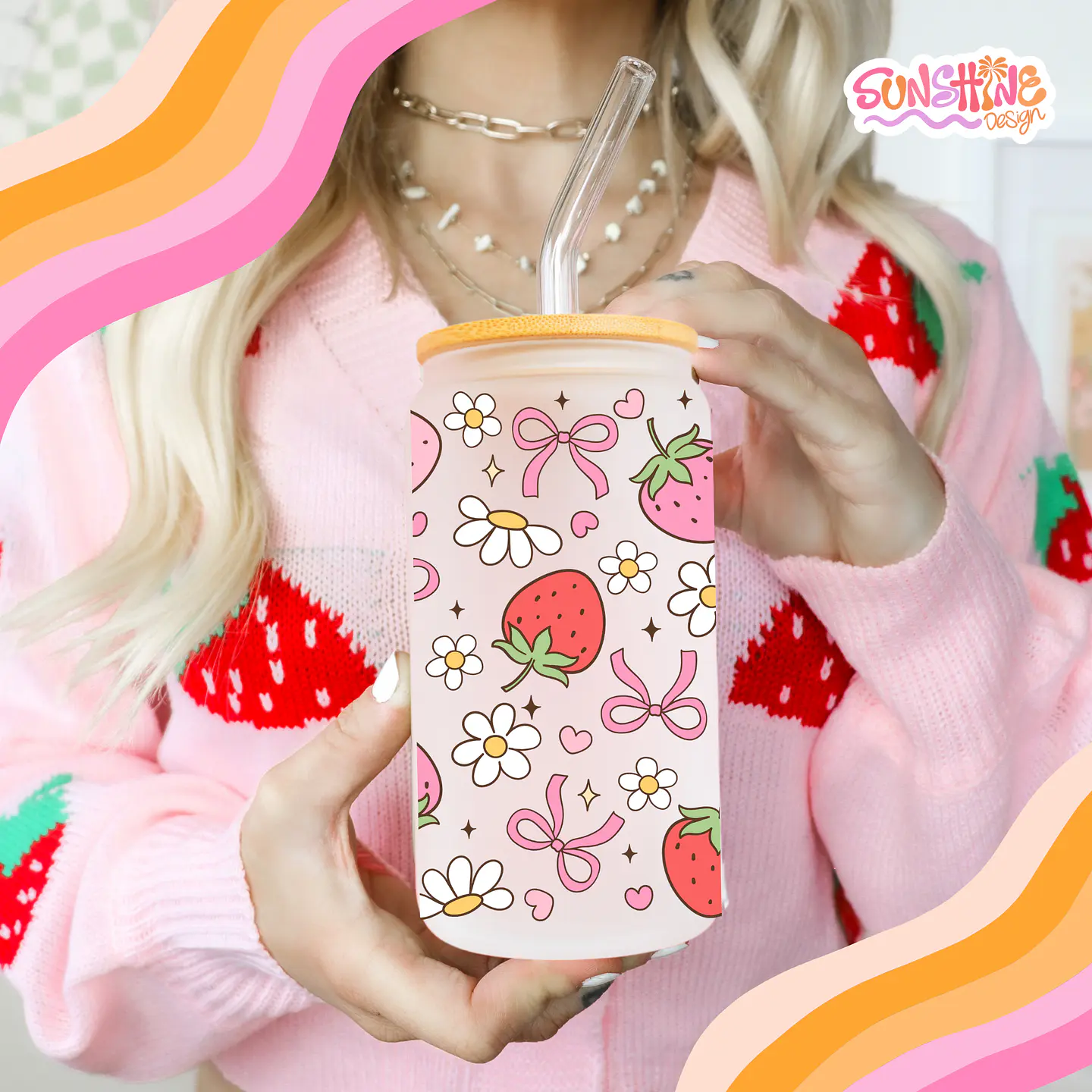 Coquette Strawberry Glass Cup 1