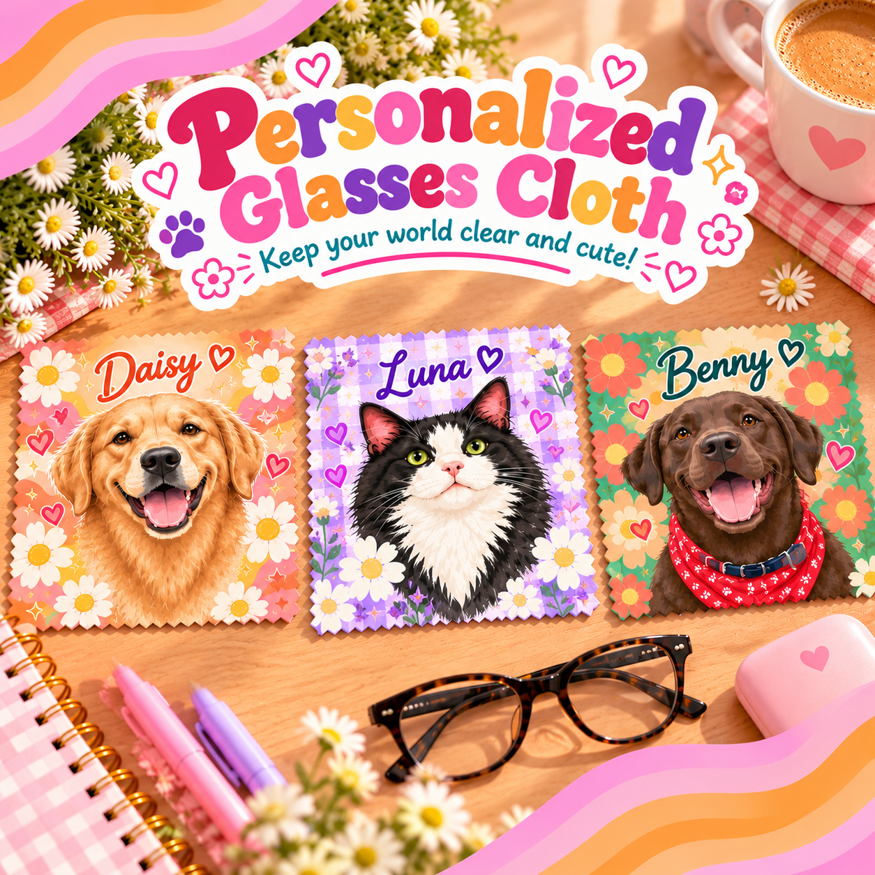 Personalized Your Pet Glasses Cloth 1