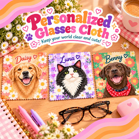 Personalized Your Pet Glasses Cloth