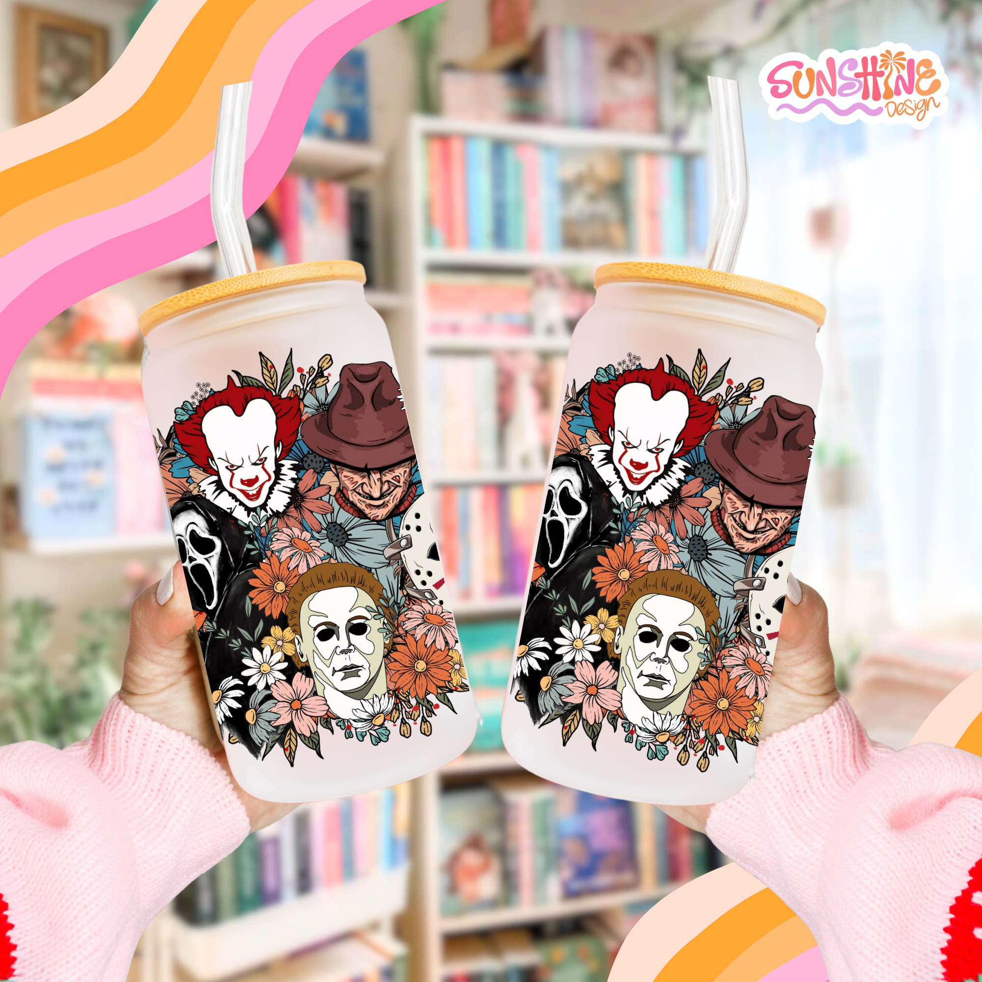 Horror Flowers Glass Cup  3