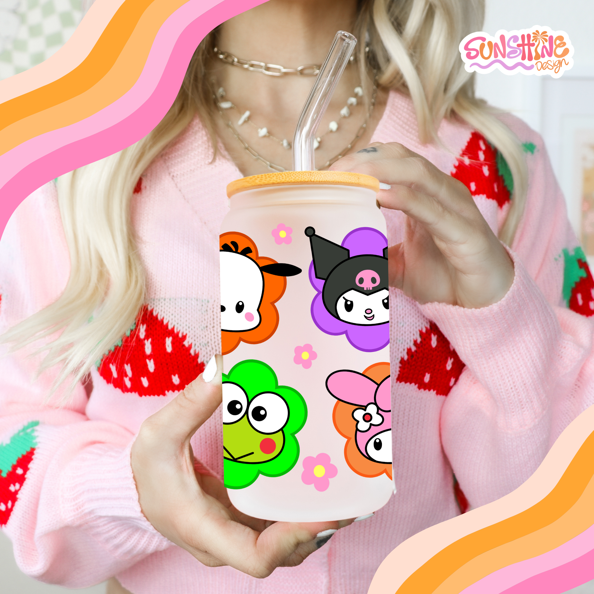 Kitty and Friends Glass Cup 1