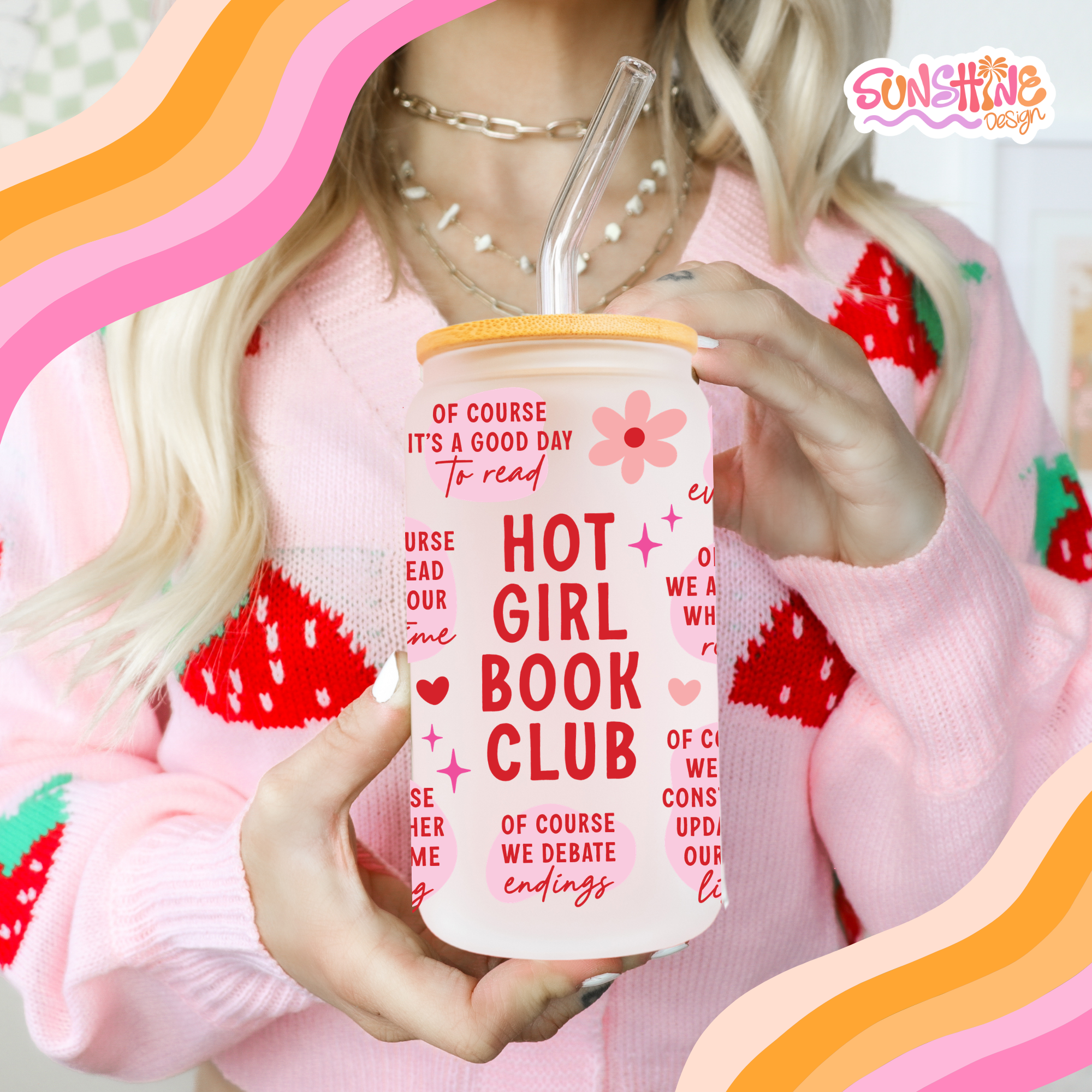 Hot Girls Book Club Glass Cup 1