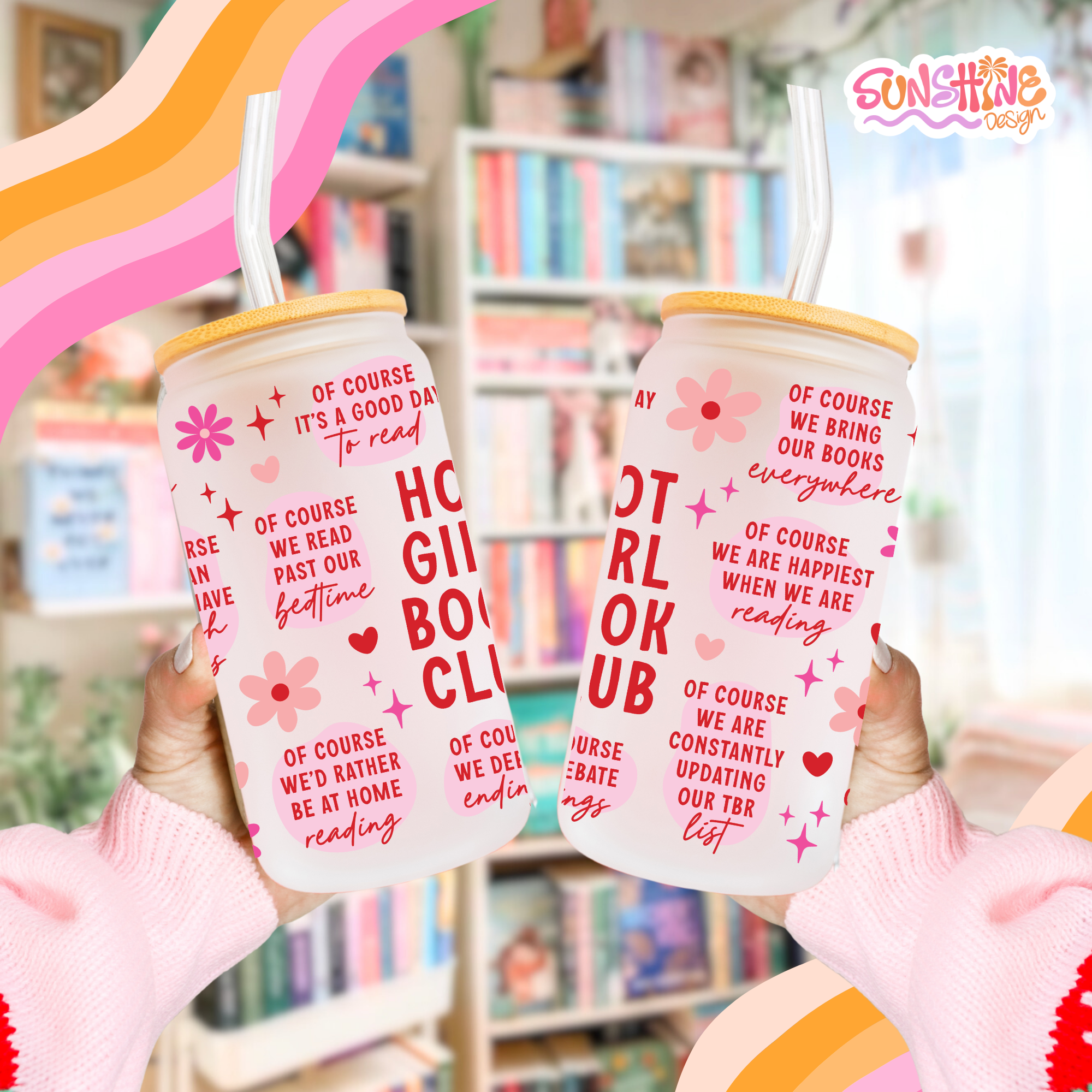 Hot Girls Book Club Glass Cup 3